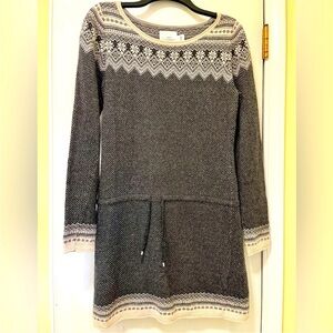 H&M LOGG Grey and Cream Knit Dress size medium.